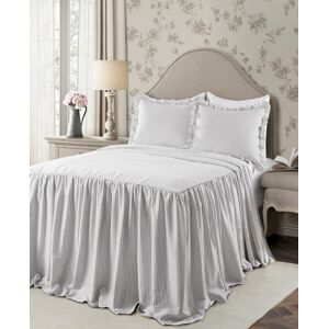 Lush Decor Ticking Stripe 3-Piece Queen Bedspread Set - Gray