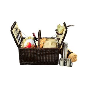 Picnic at Ascot Surrey Willow Picnic Basket for 2 with Blanket and Coffee Set - Olive