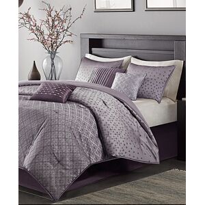 Madison Park Biloxi Jacquard Geometric 7-Pc. Comforter Set, California King - Purple