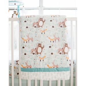 My Baby Sam Forest Friends 3pc Crib Bedding Set - Aqua