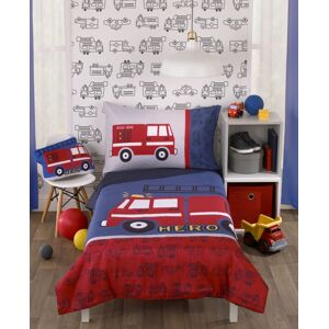 Nojo Fire truck Red 4 Piece Bedding Set - Red
