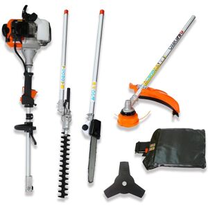 Simplie Fun 4 in 1 Multi-Functional Trimming Tool, 52CC 2-Cycle Garden Tool System with Gas Pole Saw, Hedge Trimmer, Grass Trimmer, and Brush Cutter E