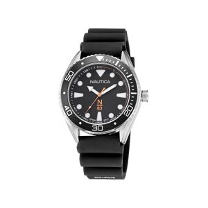 Nautica N83 Men's Black Silicone Strap Watch 44mm - Black