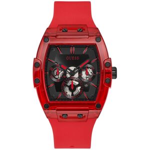 Guess Men's Red Silicone Strap Watch 43mm - Red