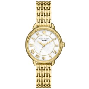 kate spade new york Women's Lily Avenue Three Hand Gold-Tone Stainless Steel Watch 34mm - Gold