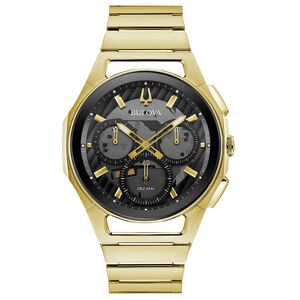 Bulova Men's Chronograph Curv Progressive Sport Gold-Tone Stainless Steel Bracelet Watch 44mm - Gold