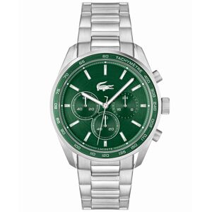 Lacoste Men's Boston Chronograph Silver-tone Stainless Steel Bracelet Watch 42mm - Silver