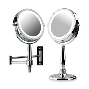 Ovente Lighted 3-in-1 Makeup Mirror Tabletop - Chrome