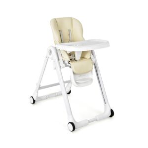 Costway Baby Folding Convertible High Chair Adjustable Height Recline - Beige/Khaki
