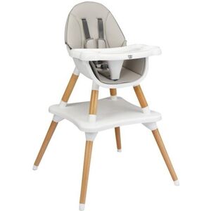 Slickblue 5-in-1 Baby Eat and Grow Convertible Wooden High Chair with Detachable Tray - Grey