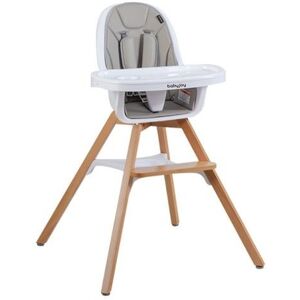 Slickblue 3-in-1 Convertible Wooden Baby High Chair - Grey