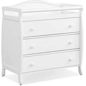 Slickblue Baby Changing Table with 3 Drawers and Safety Belt - White