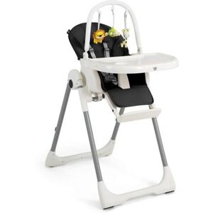 Slickblue 4-in-1 Foldable Baby High Chair with 7 Adjustable Heights and Free Toys Bar - Black