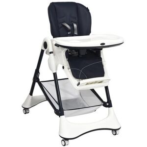 Slickblue A-Shaped High Chair with 4 Lockable Wheels - Navy