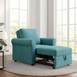 Streamdale Furniture Convertible 3-in-1 Chair Bed for Adults - Teal