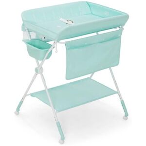 Slickblue Foldable Baby Changing Table with Wheels - Blue