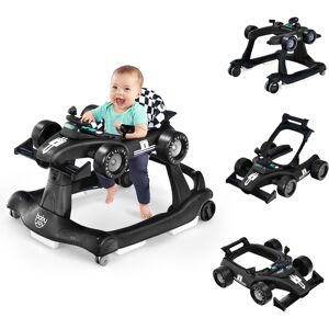 Costway Baby 4-in-1 Baby Walker Foldable Activity Push Walker Adjustable - Black