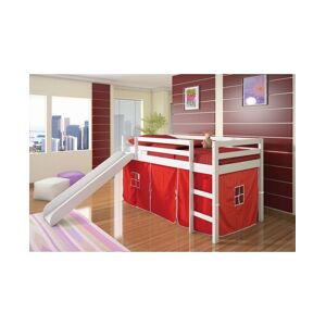 Donco Kids Twin Tent Loft Bed with Slide - White