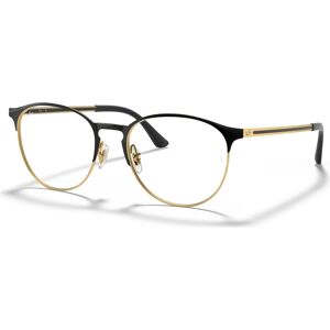 Ray-Ban RX6375 Unisex Round Eyeglasses - Gold Blk