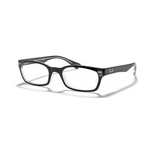 Ray-Ban RX5150 Unisex Rectangle Eyeglasses - Black On Transparent