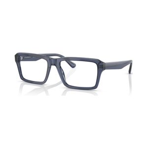 Emporio Armani s Rectangle Eyeglasses, EA320654-o - Shiny Transparent Blue