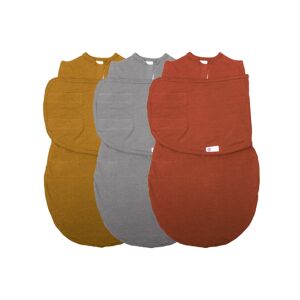 embe 3-6mo Transitional Swaddle Sack with arm snaps, Convertible, 3-Pack Bundle - Rust sand slate