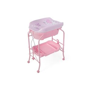 Slickblue Portable Baby Changing Table with Storage Basket and Shelves - Pink