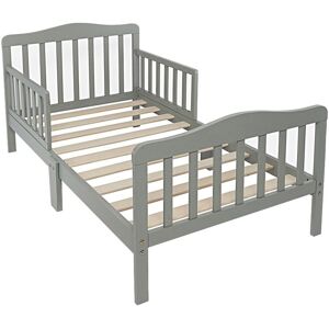 Slickblue Durable Wooden Baby Toddler Bed for Safe and Comfortable Sleep - Grey