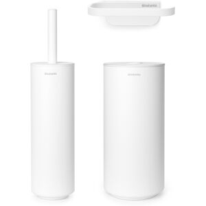 Brabantia Mindset Toilet Set- Toilet Brush, Toilet Roll Holder, Toilet Roll Dispenser - Mineral Fresh White