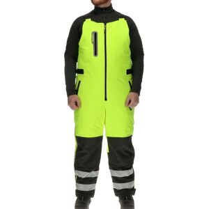 RefrigiWear Men's Insulated Reflective High Visibility Extreme Softshell Bib Overalls - Lime