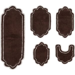 Home Weavers Allure Bathroom 5-Pc. Bath Rug Set - Brown