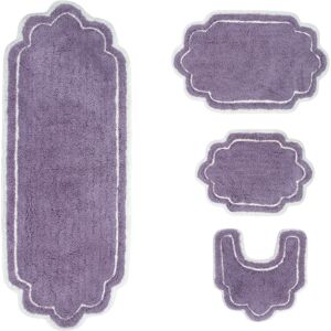 Home Weavers Allure Bathroom 4-Pc. Bath Rug Set - Purple