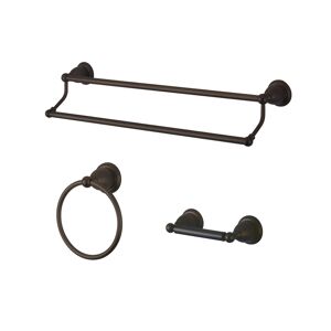 Kingston Brass Heritage 3-Pc. Dual Towel Bar Accessory Set in Oil Rubbed Bronze - Oil Rubbed Bronze