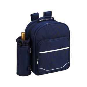 Picnic at Ascot Deluxe 4 Person Picnic Backpack Cooler with Insulated Wine Pouch - Navy