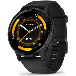 Garmin Venu 3 Smart watch With Silicone Strap - Slate Stainless Bezel with Black Case - Black