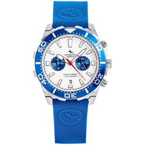 Strumento Marino Men's Skipper Dual Time Zone Blue Silicone Strap Watch 44mm, Created for Macy's - Stainless Steel Blue