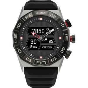 Citizen Men's Cz Smart Hybrid Black Silicone Strap Smart Watch 44mm - Silver