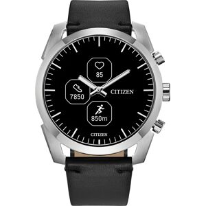 Citizen Men's Cz Smart Hybrid Sport Black Leather Strap Smart Watch 43mm - Black