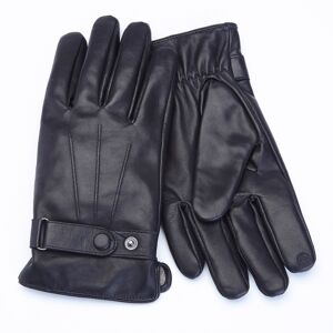 Royce New York Lambskin Men's Touchscreen Cashmere Gloves - Black