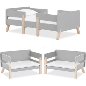 Dream On Me Osko Convertible Toddler Bed made with Sustainable New Zealand Pinewood - Grey