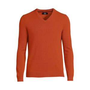 Lands' End Men's Fine Gauge Cashmere V-neck Sweater - Dark cedar