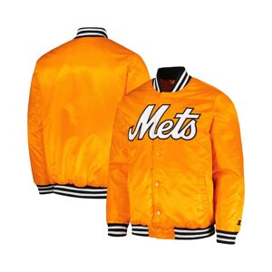Men's Starter Orange New York Mets Cross Bronx Fashion Satin Full-Snap Varsity Jacket - Orange