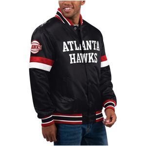 Starter Men's Starter Black Atlanta Hawks Home Game Satin Full-Snap Varsity Jacket - Black