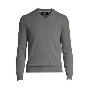Lands' End Men's Fine Gauge Cashmere V-neck Sweater - Charcoal heather