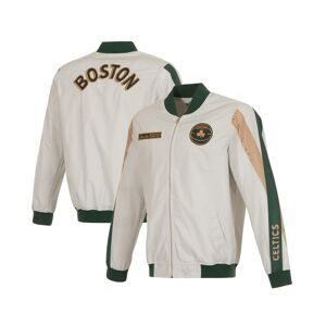 Jh Design Men's Jh Design Cream Boston Celtics 2023/24 City Edition Nylon Full-Zip Bomber Jacket - Cream