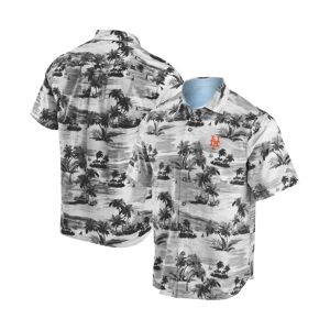 Men's Tommy Bahama Black New York Mets Tropical Horizons Button-Up Shirt - Black