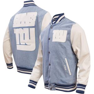 Pro Standard Men's Pro Standard Denim Distressed New York Giants Varsity Blues Full-Snap Varsity Jacket - Denim