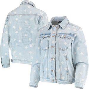 Women's The Wild Collective San Francisco Giants Allover Print Button-Up Denim Jacket - Denim