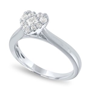 Macy's Diamond Heart Halo Ring (1/3 ct. t.w.) in 14k White Gold - White Gold