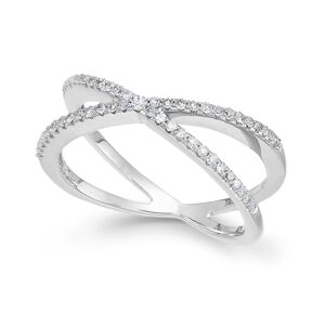 wrapped Diamond Crossover Ring in 10k White or Yellow Gold (1/4 ct. t.w.), Created for Macy's - White Gold